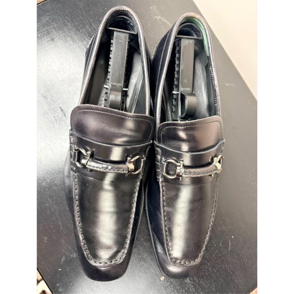 Salvatore Ferragamo Black Mens Loafers Dress Shoes 8 D - Picture 2 of 7